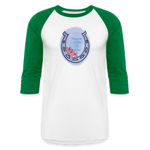 Load image into Gallery viewer, CM2 Woodworks 3/4 Sleeve Raglan T-Shirt - white/kelly green