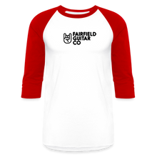 Load image into Gallery viewer, Fairfield Guitar Co 3/4 Sleeve Raglan - white/red