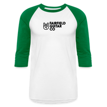Load image into Gallery viewer, Fairfield Guitar Co 3/4 Sleeve Raglan - white/kelly green