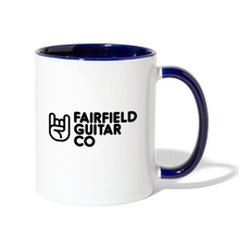 Load image into Gallery viewer, Fairfield Guitar Co Ceramic Mug - white/cobalt blue
