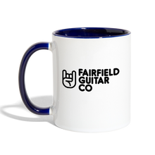 Load image into Gallery viewer, Fairfield Guitar Co Ceramic Mug - white/cobalt blue