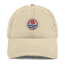 Load image into Gallery viewer, Unstructured Distressed Cap with Embroidered Logo
