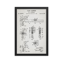 Load image into Gallery viewer, Claw Hammer Patent Framed Poster