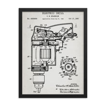 Load image into Gallery viewer, Electric Drill Patent Framed Poster