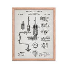 Load image into Gallery viewer, Ratchet Bit Brace Patent Framed Poster