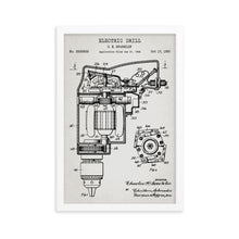 Load image into Gallery viewer, Electric Drill Patent Framed Poster
