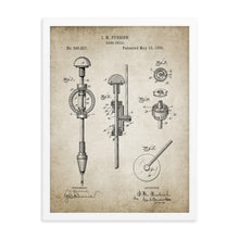 Load image into Gallery viewer, Hand Drill Patent Framed poster