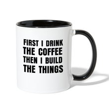 Load image into Gallery viewer, Coffee First Mug - white/black