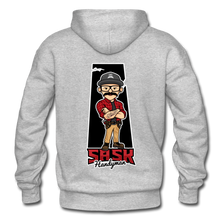 Load image into Gallery viewer, Sask Heavy Blend Adult Hoodie back logo - heather gray