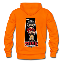 Load image into Gallery viewer, Sask Heavy Blend Adult Hoodie back logo - orange