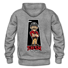 Load image into Gallery viewer, Sask Heavy Blend Adult Hoodie back logo - graphite heather