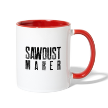 Load image into Gallery viewer, Sawdust Maker Contrast Coffee Mug - white/red