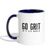Load image into Gallery viewer, 60 GRIT Contrast Coffee Mug - white/cobalt blue