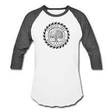 Load image into Gallery viewer, Twisted Tree Woodworking Raglan T-shirt - white/charcoal