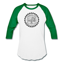 Load image into Gallery viewer, Twisted Tree Woodworking Raglan T-shirt - white/kelly green