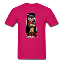 Load image into Gallery viewer, Sask Handyman Heavyweight T-Shirt (front logo) - fuchsia