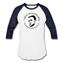 Load image into Gallery viewer, 5 Iron Woodworking Raglan T-Shirt - white/navy