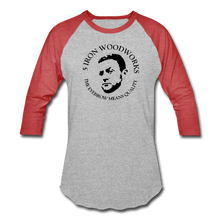Load image into Gallery viewer, 5 Iron Woodworking Raglan T-Shirt - heather gray/red
