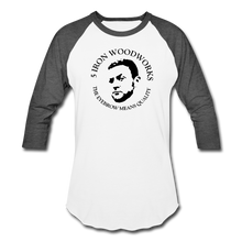 Load image into Gallery viewer, 5 Iron Woodworking Raglan T-Shirt - white/charcoal