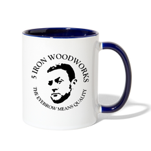 Load image into Gallery viewer, 5 Iron Woodworking Contrast Coffee Mug - white/cobalt blue