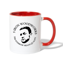 Load image into Gallery viewer, 5 Iron Woodworking Contrast Coffee Mug - white/red