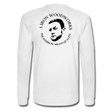 Load image into Gallery viewer, 5 Iron Woodworking Long Sleeve T-Shirt - white