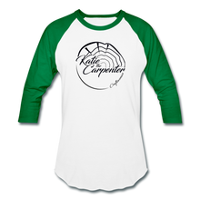 Load image into Gallery viewer, Katie the Carpenter Raglan T-Shirt - white/kelly green