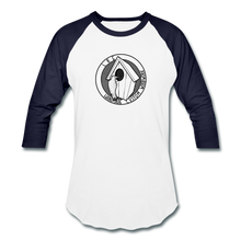 Load image into Gallery viewer, L & E Custom Woodworks Raglan T-Shirt - white/navy