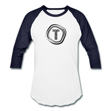 Load image into Gallery viewer, Tanner's Timber Raglan 3/4 Sleeve T-Shirt - white/navy