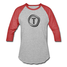 Load image into Gallery viewer, Tanner's Timber Raglan 3/4 Sleeve T-Shirt - heather gray/red