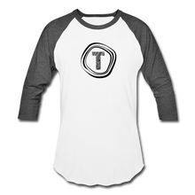 Load image into Gallery viewer, Tanner's Timber Raglan 3/4 Sleeve T-Shirt - white/charcoal