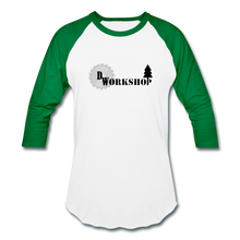 Load image into Gallery viewer, D.W. Workshop 3/4 Sleeve Raglan T-Shirt - white/kelly green