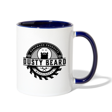 Load image into Gallery viewer, Dusty Beard Woodworks Contrast Coffee Mug - white/cobalt blue