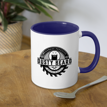 Load image into Gallery viewer, Dusty Beard Woodworks Contrast Coffee Mug - white/cobalt blue