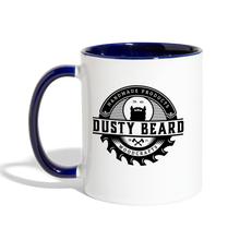 Load image into Gallery viewer, Dusty Beard Woodworks Contrast Coffee Mug - white/cobalt blue