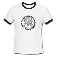Load image into Gallery viewer, Twisted Tree Woodworking Ringer T-Shirt - white/black
