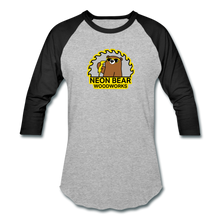 Load image into Gallery viewer, Neon Bear Woodworks 3/4 Sleeve Raglan T-Shirt - heather gray/black