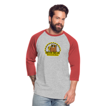 Load image into Gallery viewer, Neon Bear Woodworks 3/4 Sleeve Raglan T-Shirt - heather gray/red