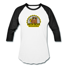 Load image into Gallery viewer, Neon Bear Woodworks 3/4 Sleeve Raglan T-Shirt - white/black