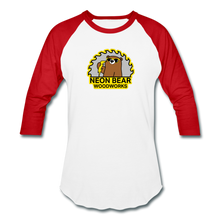 Load image into Gallery viewer, Neon Bear Woodworks 3/4 Sleeve Raglan T-Shirt - white/red