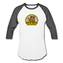 Load image into Gallery viewer, Neon Bear Woodworks 3/4 Sleeve Raglan T-Shirt - white/charcoal
