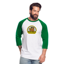 Load image into Gallery viewer, Neon Bear Woodworks 3/4 Sleeve Raglan T-Shirt - white/kelly green