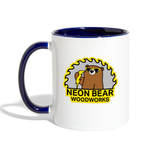 Load image into Gallery viewer, Neon Bear Woodworks Contrast Coffee Mug - white/cobalt blue