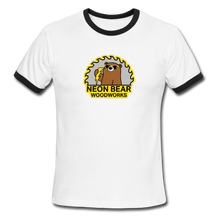 Load image into Gallery viewer, Neon Bear Woodworks Ringer T-Shirt - white/black
