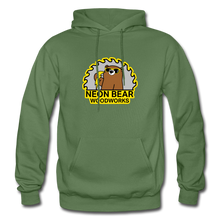 Load image into Gallery viewer, Neon Bear Woodworks Hoodie - military green