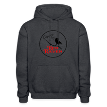 Load image into Gallery viewer, Red Raven Hoodie - charcoal grey