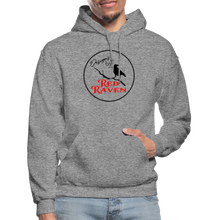 Load image into Gallery viewer, Red Raven Hoodie - graphite heather