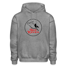 Load image into Gallery viewer, Red Raven Hoodie - graphite heather