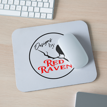 Load image into Gallery viewer, Red Raven Mouse pad Horizontal - white