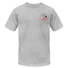 Load image into Gallery viewer, Red Raven Premium T-Shirt front and back logo - heather gray